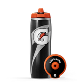Insulated Squeeze Personalized Water Bottle - Black