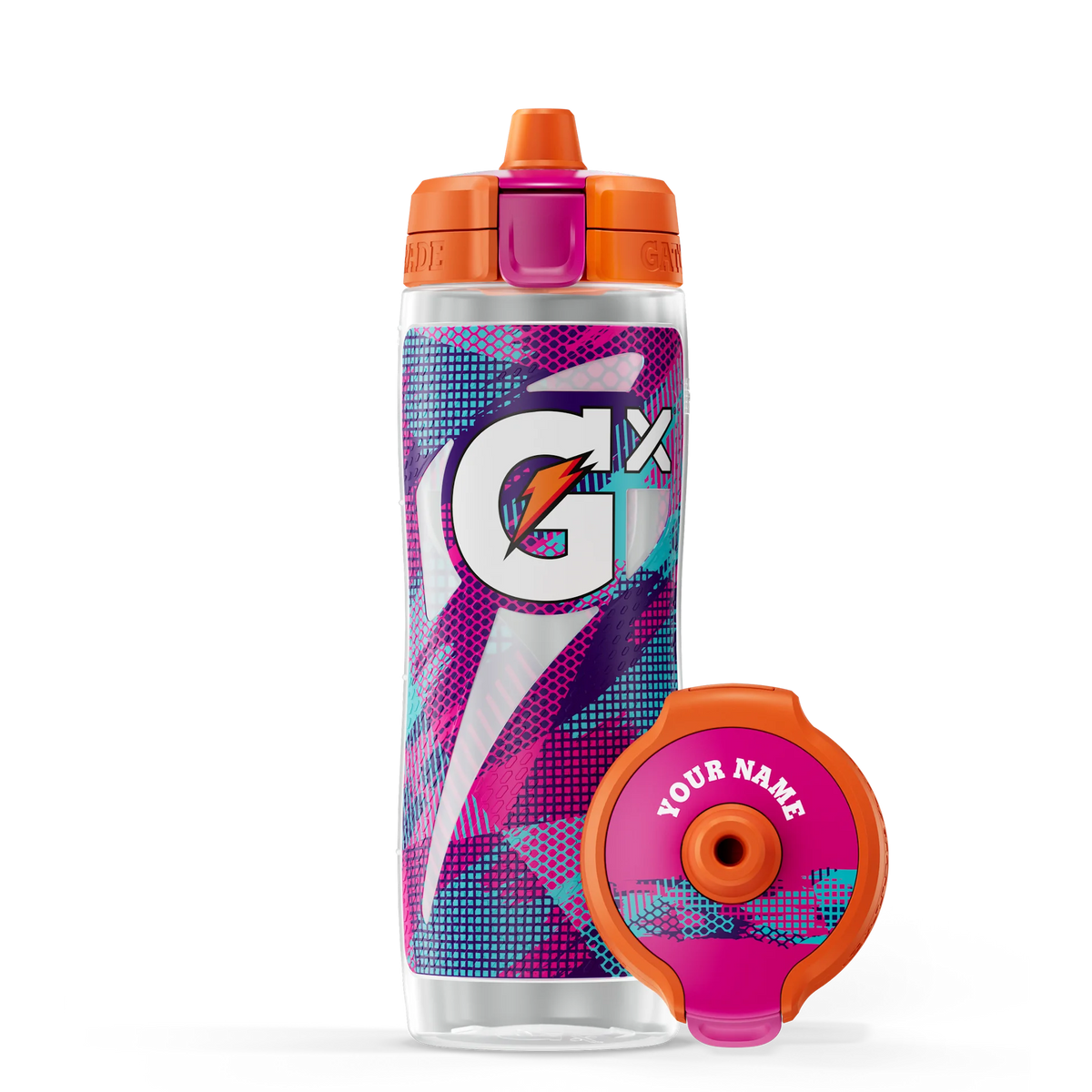Gx Patterned Water Bottle - Clear - Glitched Berry